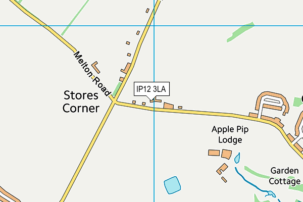 IP12 3LA map - OS VectorMap District (Ordnance Survey)