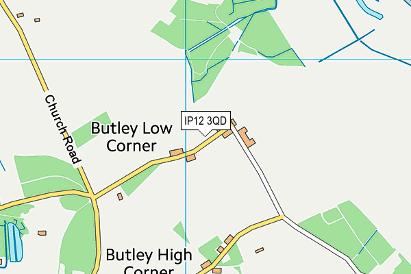 IP12 3QD map - OS VectorMap District (Ordnance Survey)