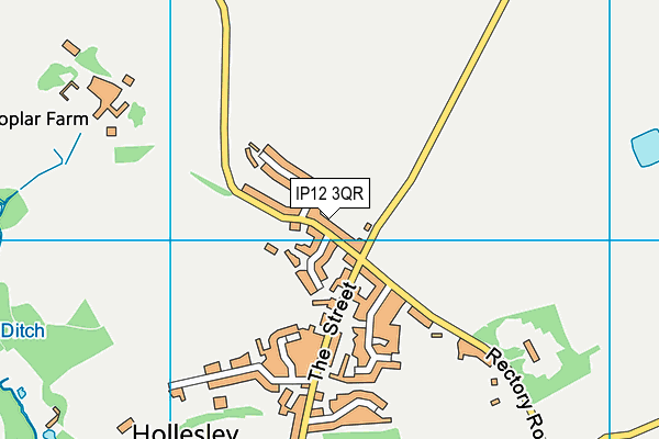 Hollesley Village Playing Field map (IP12 3Qr) - OS VectorMap District (Ordnance Survey)