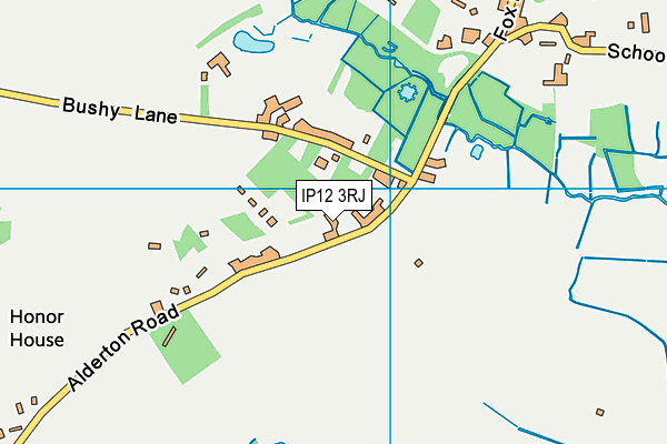 IP12 3RJ map - OS VectorMap District (Ordnance Survey)
