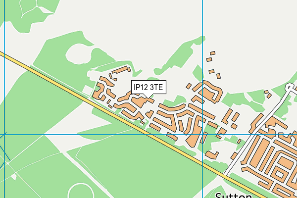 IP12 3TE map - OS VectorMap District (Ordnance Survey)