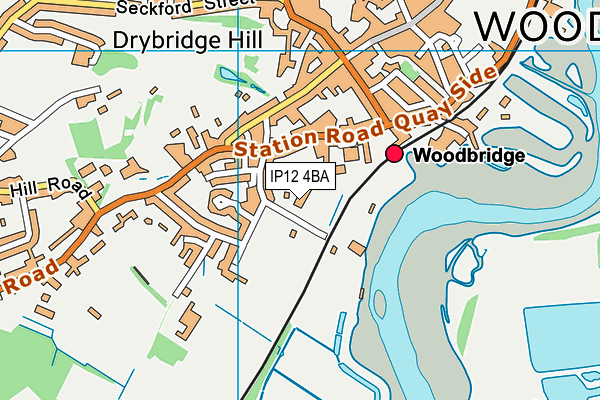 Kingston Playing Field map (IP12 4BA) - OS VectorMap District (Ordnance Survey)
