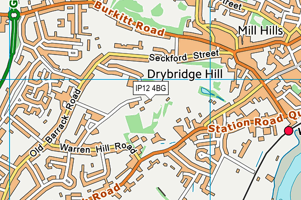 IP12 4BG map - OS VectorMap District (Ordnance Survey)