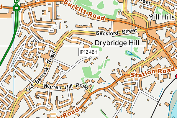 IP12 4BH map - OS VectorMap District (Ordnance Survey)