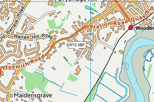 IP12 4BP map - OS VectorMap District (Ordnance Survey)