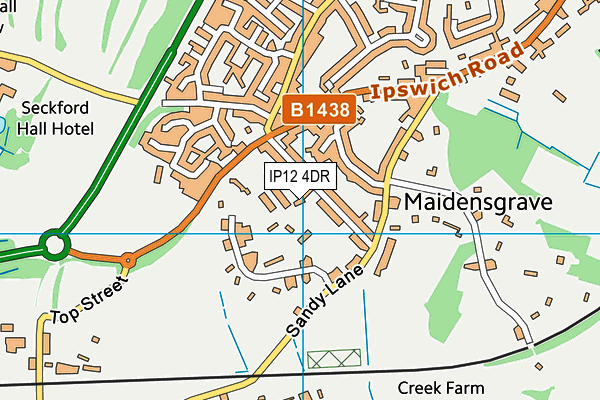 IP12 4DR map - OS VectorMap District (Ordnance Survey)