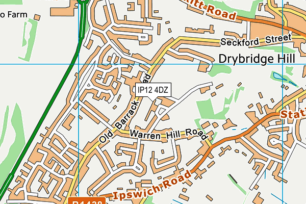 IP12 4DZ map - OS VectorMap District (Ordnance Survey)