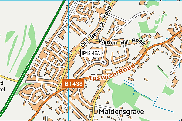 IP12 4EA map - OS VectorMap District (Ordnance Survey)