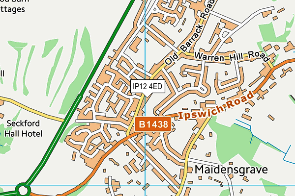 IP12 4ED map - OS VectorMap District (Ordnance Survey)