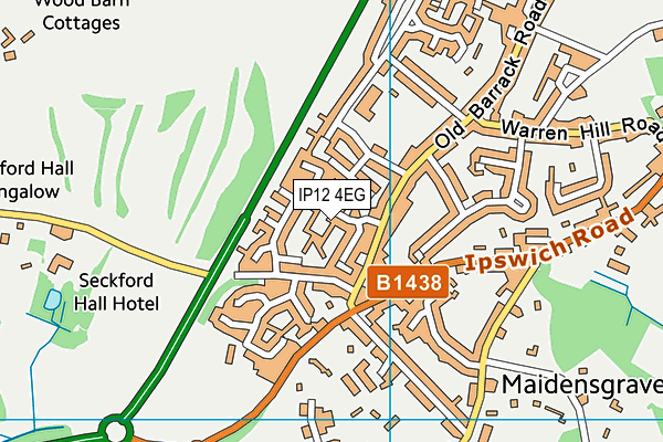 IP12 4EG map - OS VectorMap District (Ordnance Survey)