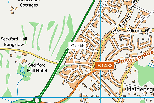 IP12 4EH map - OS VectorMap District (Ordnance Survey)