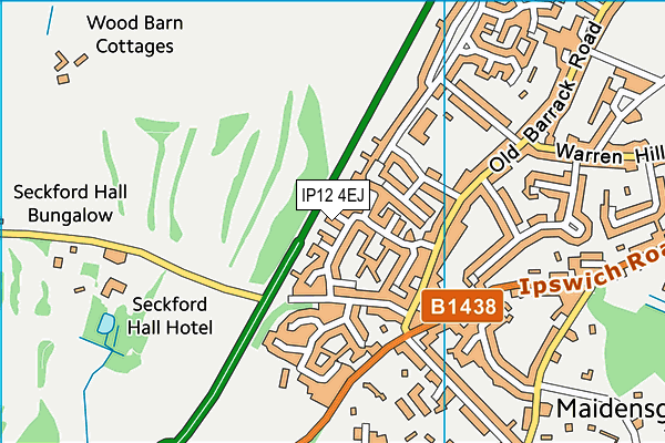 IP12 4EJ map - OS VectorMap District (Ordnance Survey)