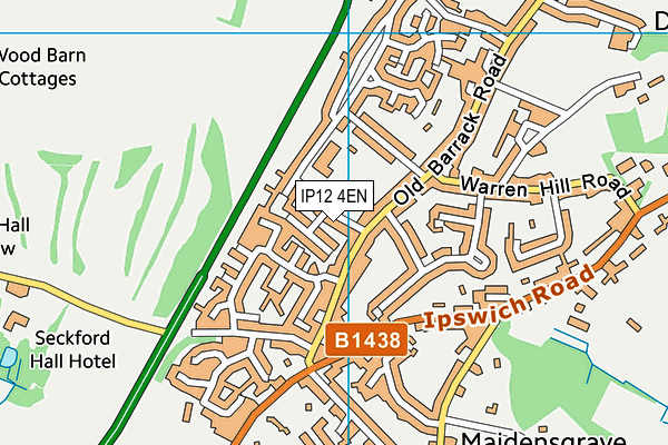 IP12 4EN map - OS VectorMap District (Ordnance Survey)