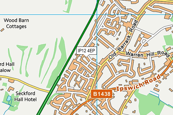 IP12 4EP map - OS VectorMap District (Ordnance Survey)