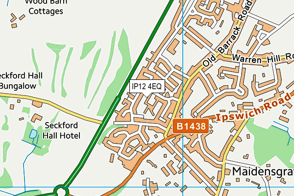 IP12 4EQ map - OS VectorMap District (Ordnance Survey)