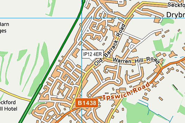 IP12 4ER map - OS VectorMap District (Ordnance Survey)