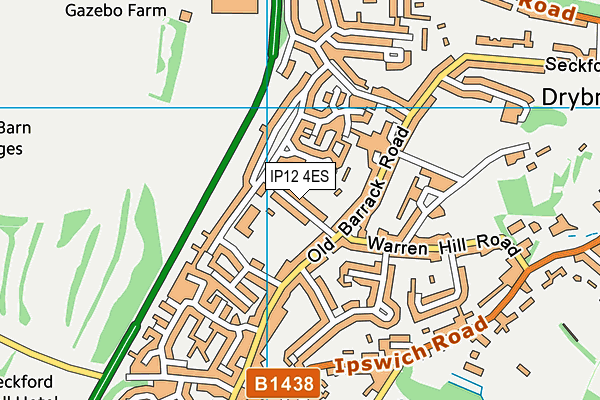 IP12 4ES map - OS VectorMap District (Ordnance Survey)