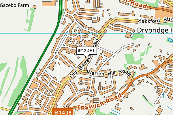 IP12 4ET map - OS VectorMap District (Ordnance Survey)