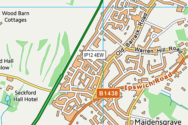IP12 4EW map - OS VectorMap District (Ordnance Survey)