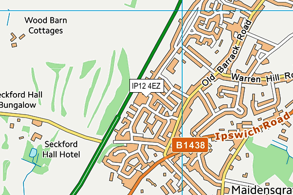 IP12 4EZ map - OS VectorMap District (Ordnance Survey)