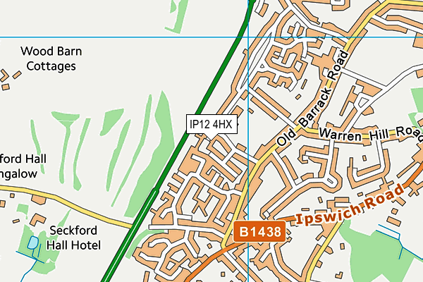 IP12 4HX map - OS VectorMap District (Ordnance Survey)