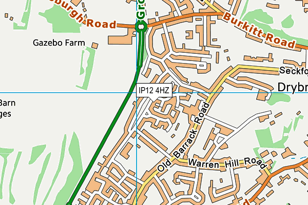 IP12 4HZ map - OS VectorMap District (Ordnance Survey)