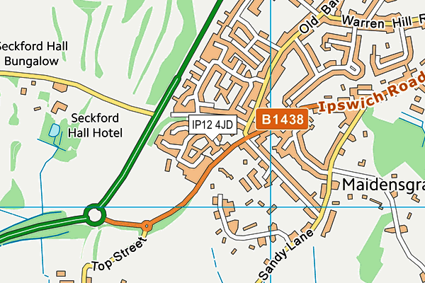 IP12 4JD map - OS VectorMap District (Ordnance Survey)