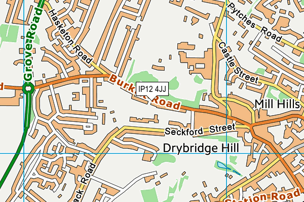 St Mary's Church of England Primary School, Woodbridge map (IP12 4JJ) - OS VectorMap District (Ordnance Survey)