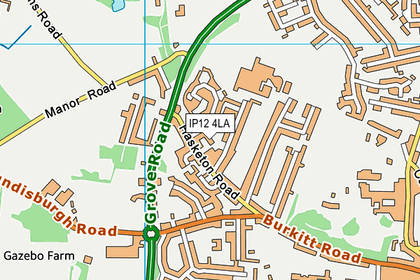 IP12 4LA map - OS VectorMap District (Ordnance Survey)