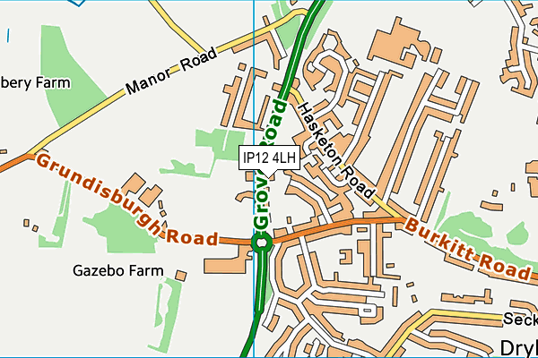 IP12 4LH map - OS VectorMap District (Ordnance Survey)