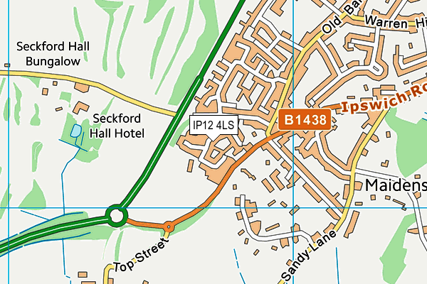 Woodbridge Town Fc map (IP12 4LS) - OS VectorMap District (Ordnance Survey)