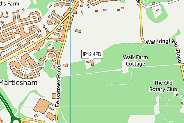 IP12 4PD map - OS VectorMap District (Ordnance Survey)