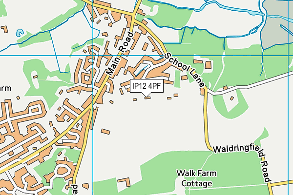 IP12 4PF map - OS VectorMap District (Ordnance Survey)