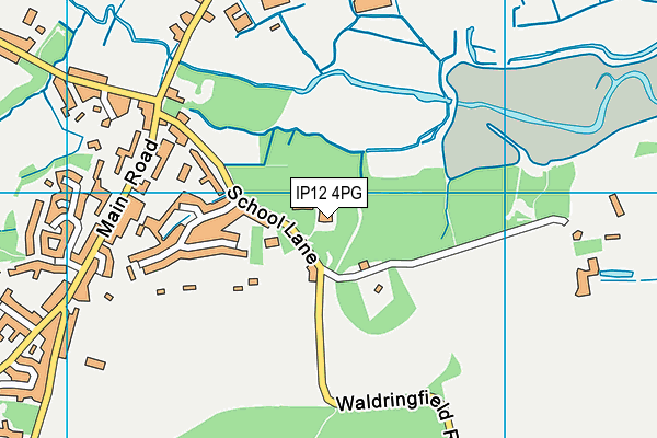 IP12 4PG map - OS VectorMap District (Ordnance Survey)