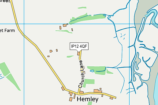 IP12 4QF map - OS VectorMap District (Ordnance Survey)