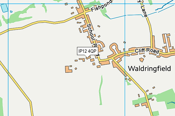 IP12 4QP map - OS VectorMap District (Ordnance Survey)