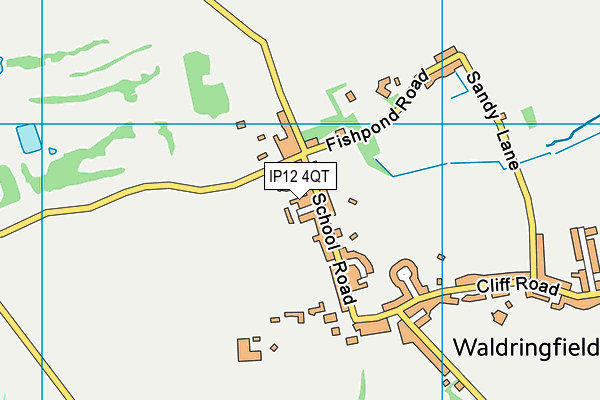 IP12 4QT map - OS VectorMap District (Ordnance Survey)