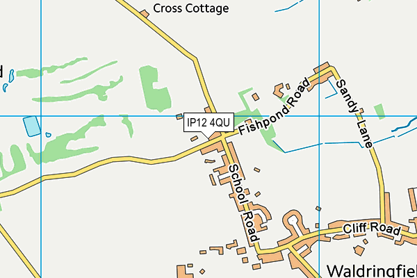 IP12 4QU map - OS VectorMap District (Ordnance Survey)