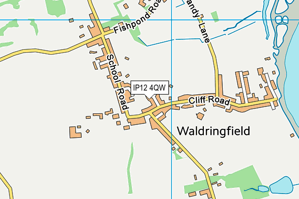 IP12 4QW map - OS VectorMap District (Ordnance Survey)