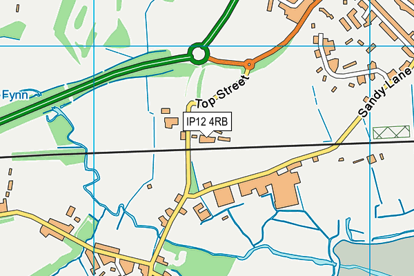 IP12 4RB map - OS VectorMap District (Ordnance Survey)