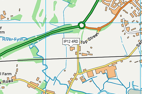 IP12 4RD map - OS VectorMap District (Ordnance Survey)