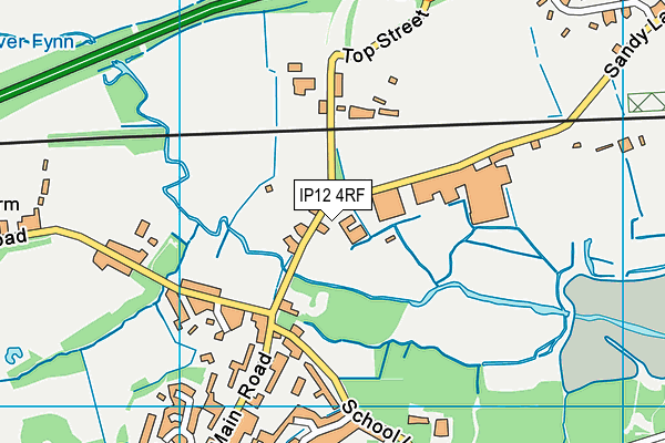 IP12 4RF map - OS VectorMap District (Ordnance Survey)