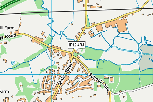 IP12 4RJ map - OS VectorMap District (Ordnance Survey)