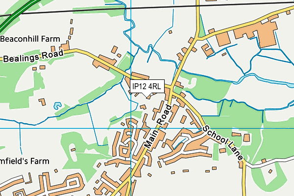 IP12 4RL map - OS VectorMap District (Ordnance Survey)