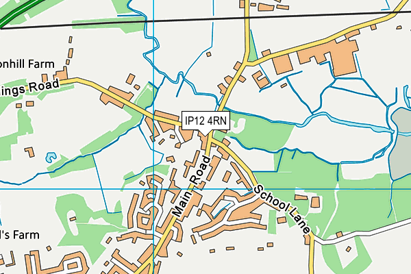 IP12 4RN map - OS VectorMap District (Ordnance Survey)