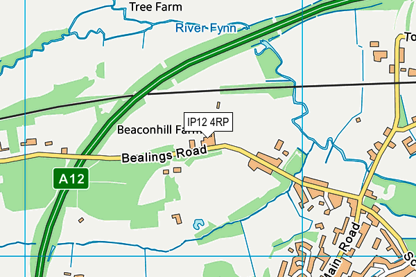 IP12 4RP map - OS VectorMap District (Ordnance Survey)