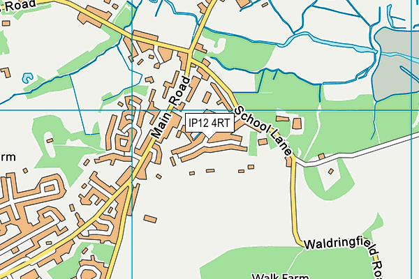 IP12 4RT map - OS VectorMap District (Ordnance Survey)