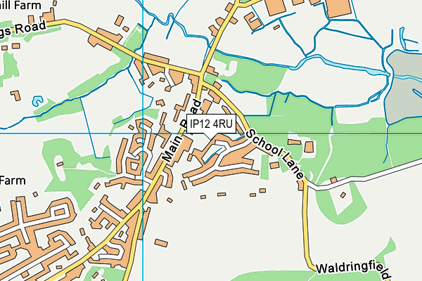 IP12 4RU map - OS VectorMap District (Ordnance Survey)