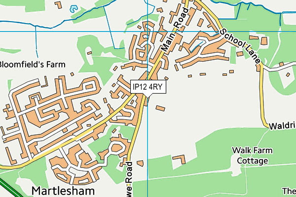 IP12 4RY map - OS VectorMap District (Ordnance Survey)