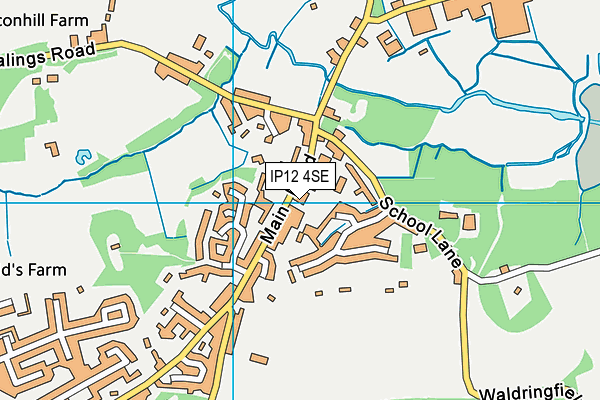 IP12 4SE map - OS VectorMap District (Ordnance Survey)